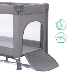 Fillikid Reisebett Milano Grau Melange 120 x 60 cm | befox.ch