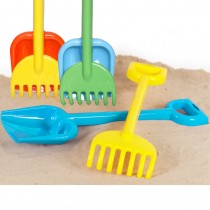 Outdoor active Schaufel und Rechen-Set Länge 50 cm rot gelb