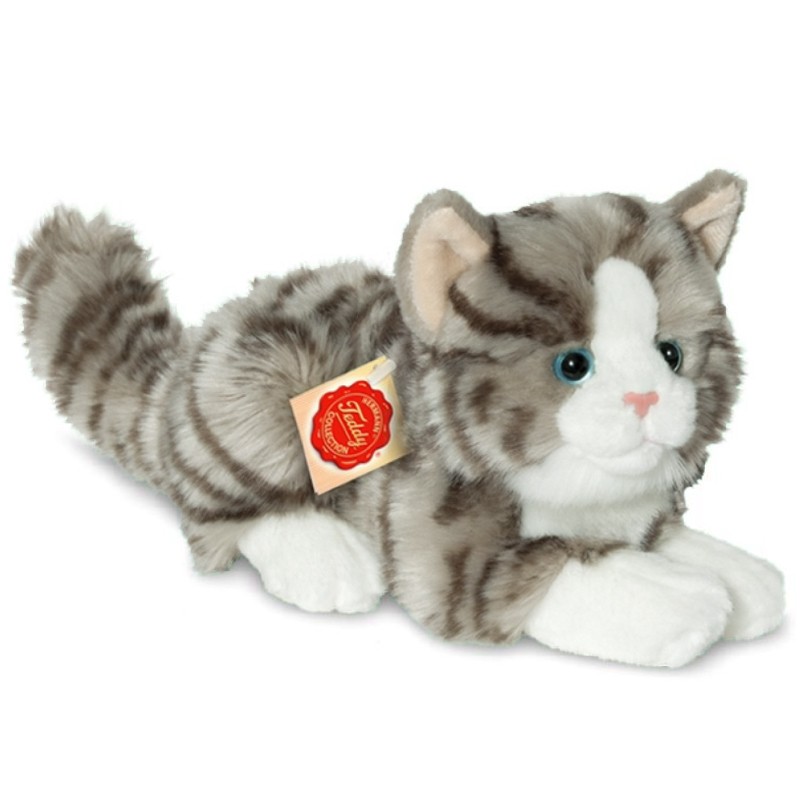 Teddy Hermann Katze liegend Plüschtier