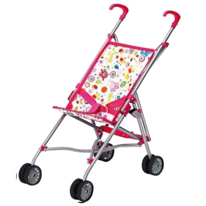 Amia Puppen Buggy Flower Pink