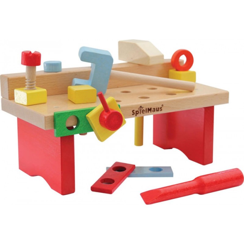SpielMaus Holz Werkbank 15-teilig