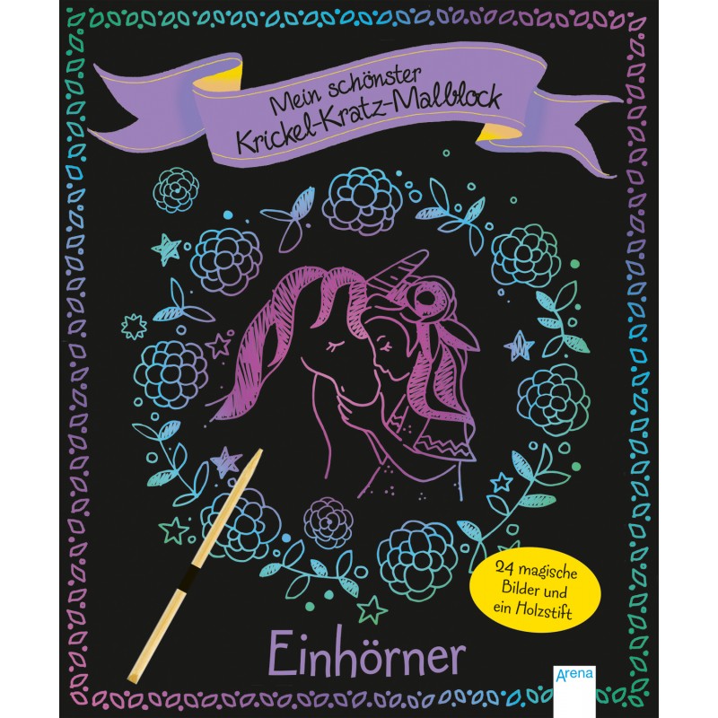 Mein schönster Krickel-Kratz-Malblock Einhörner
