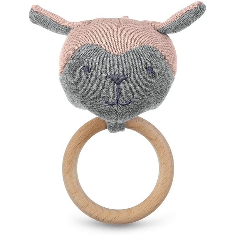 Sterntaler Greifling mit Holzring Schaf Rosa