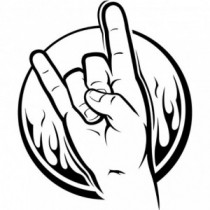 Aufkleber Rock and Roll Hand