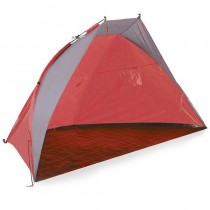 Royalbeach Strandmuschel mit Boden Rot Grau