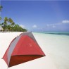Royalbeach Strandmuschel mit Boden Rot Grau