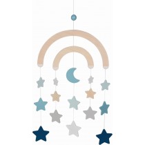 Goki Holz Mobile Sterne und Mond Azur