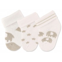 Sterntaler Erstlingssöckchen 3er-Pack 0-4 Monate Elefant Beige