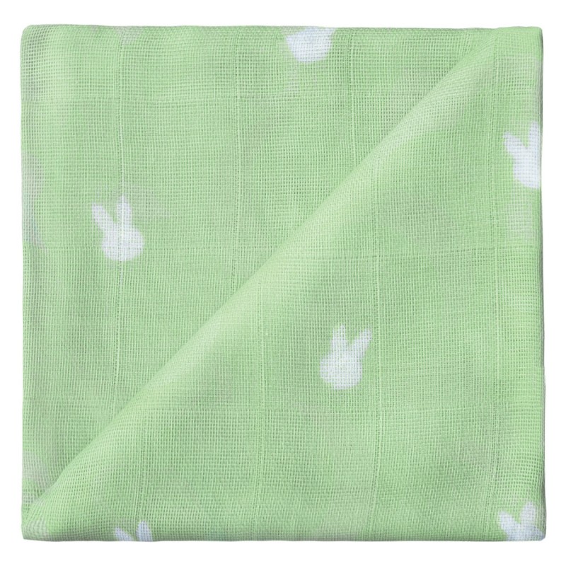 Zewi Baby Gaze Nuschi bedruckt Light Green Bunny 60