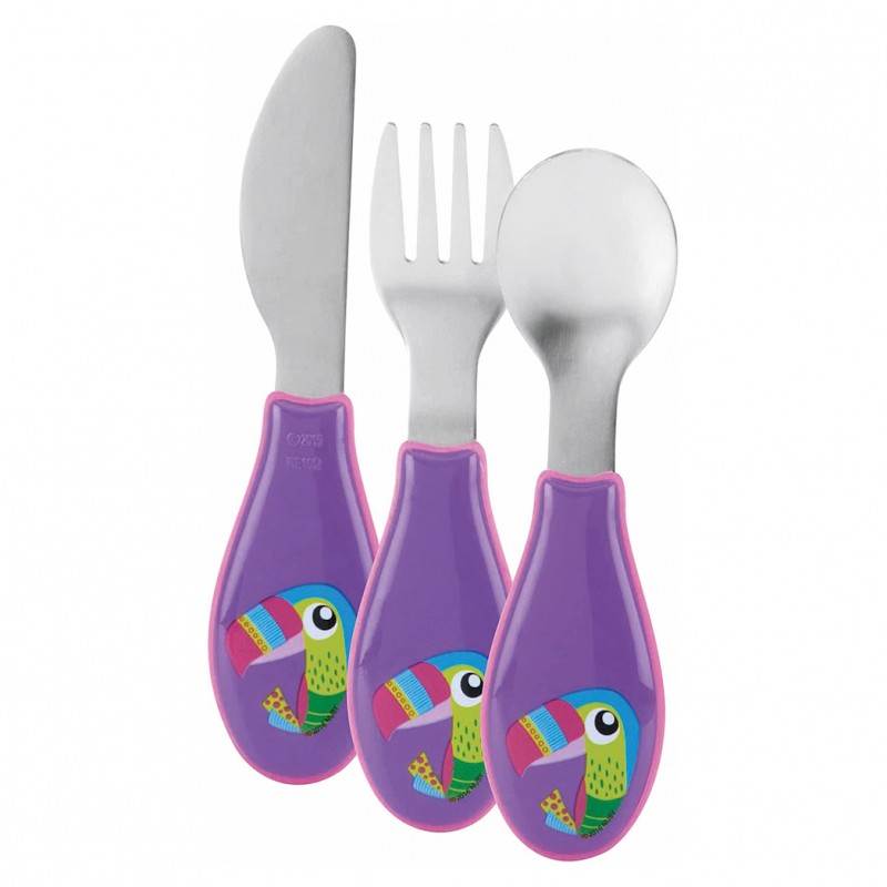 Nuby Esslernbesteck 3-teilig Tukan Violett