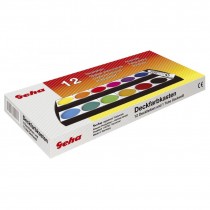 Geha Deckfarbkasten mit 12 Farben inkl. Deckweiss
