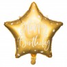Folien-Ballon Stern Gold Happy Birthday