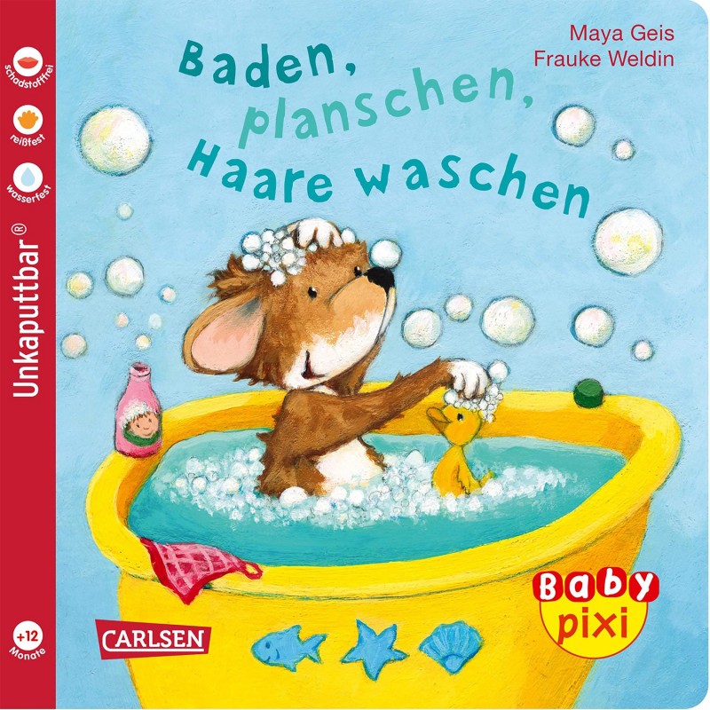 Baby Pixi 62 Baden, planschen, Haare waschen