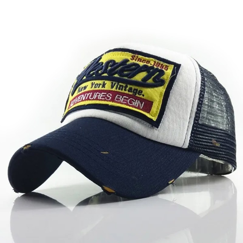 Summer Mesh Baseball Cap Western Blau