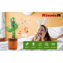 Tanzender Kaktus Sprechender und Singender Plüsch-Kaktus mit Licht und Sound 32cm