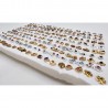 100 Paar verschiedene Ohrstecker mit 100 Gummi-Stopper Prinzessin Gold, Silber