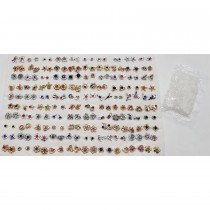 100 Paar verschiedene Ohrstecker mit 100 Gummi-Stopper Prinzessin Gold, Silber