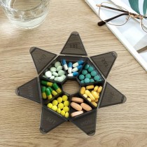 Tablettenbox Woche - 7 Tage Schwarz