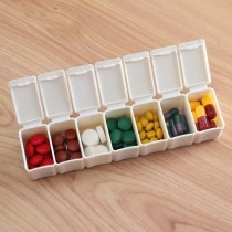 7 Tage Tablettenbox Organizer Beige
