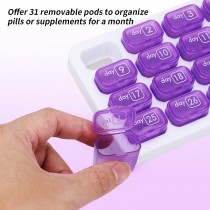 Tablettenbox Monat - 31 Tage Violett