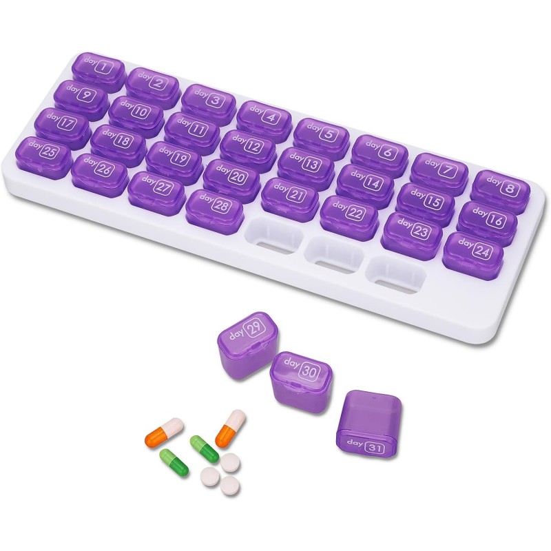 Tablettenbox Monat - 31 Tage Violett