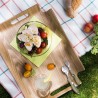 Multifunktionales 4 in 1 Outdoor-Geschirr - Gabel, Löffel, Messer, Flaschenöffner Grün