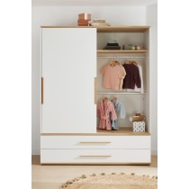 Paidi Yolanda Schiebetürenschrank 2T2S breit Kreideweiss/Eiche-Montana-NB