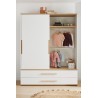 Paidi Yolanda Schiebetürenschrank 2T2S breit Kreideweiss/Eiche-Montana-NB