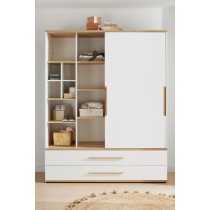 Paidi Yolanda Schiebetürenschrank 2T2S breit Kreideweiss/Eiche-Montana-NB