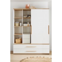Paidi Yolanda Schiebetürenschrank 2T2S breit Kreideweiss/Eiche-Montana-NB