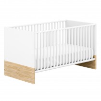 Paidi Yolanda Schiebetürenschrank 2T2S breit, Kinderbett und Wickelkommode Kreideweiss/Eiche-Montana-NB