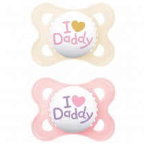 Mam Original Silikon Schnuller 2 Stück 0-6 Monate Daddy Rosa