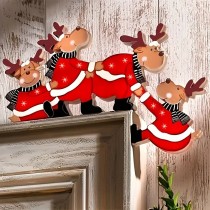 Weihnachtsdeko Purzelnde Elche für Türrahmen