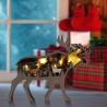 3D Holzdekoration mit LED, Weihnachtsdekoration Elch