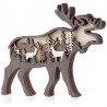 3D Holzdekoration mit LED, Weihnachtsdekoration Elch