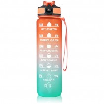 Trinkflasche auslaufsicher mit Farbverlaufsdesign 1000 ml Orange Grün