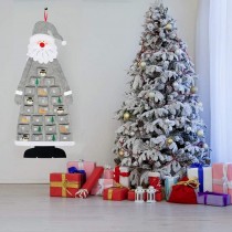 Weihnachtsmann Adventskalender aus Filz Grau