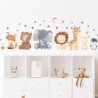 Süsse Cartoon Tiere, Sterne & Mond Wandaufkleber, Wandtattoos