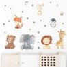 Süsse Cartoon Tiere, Sterne & Mond Wandaufkleber, Wandtattoos