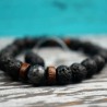 Elastisches Perlen Armband Lava Rock