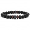 Elastisches Perlen Armband Lava Rock