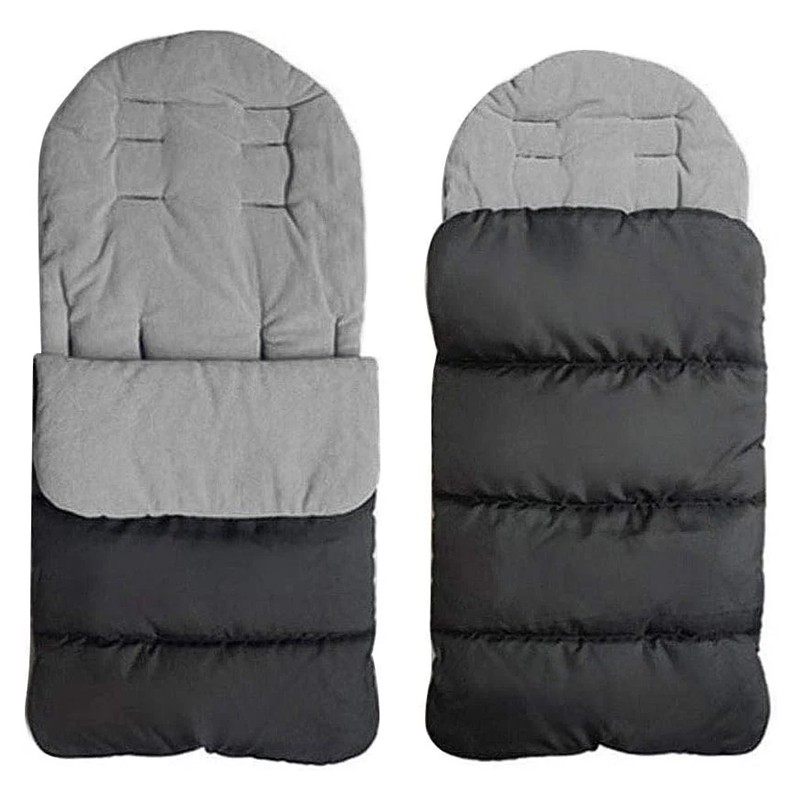 Kinderwagen Winterfusssack Schwarz Grau