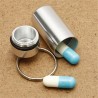Pillendose mit Schlüsselanhänger Silber
