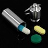 Pillendose mit Schlüsselanhänger Silber
