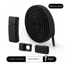 1 Paar Schnürsenkel mit magnetischer Schnalle, ohne zu Binden Schwarz