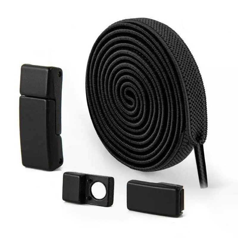 1 Paar Schnürsenkel mit magnetischer Schnalle, ohne zu Binden Schwarz