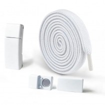 Paar Schnürsenkel mit magnetischer Schnalle, ohne zu Binden Weiss