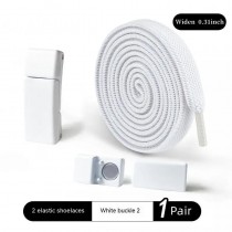 Paar Schnürsenkel mit magnetischer Schnalle, ohne zu Binden Weiss
