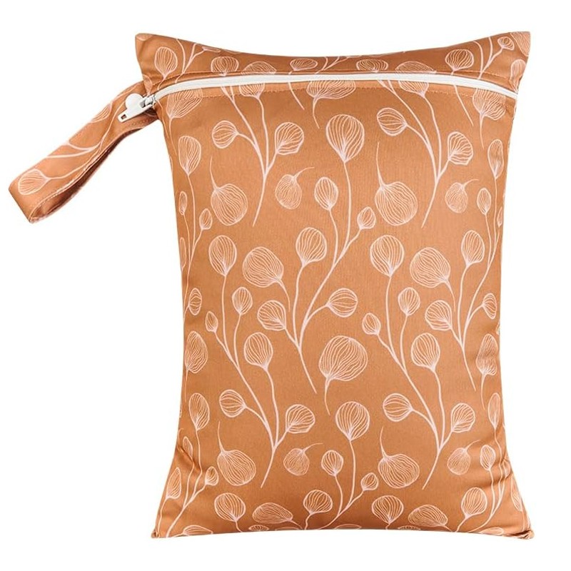 Windeltasche Wetbag 36x26cm Flower Bronze
