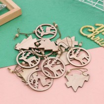 12-teilige Holzdekorationen, Ornament, Weihnachtsbaumanhänger, Weihnachtsdekoration